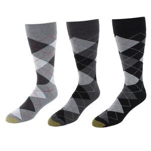 Gold Toe Men's Big & Tall Carylyle Argyle Crew Socks (3 Pairs)